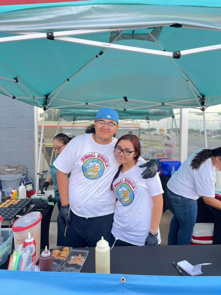 Brother and sister founders of Small Stakx Big Sipz at their booth in Lubbock