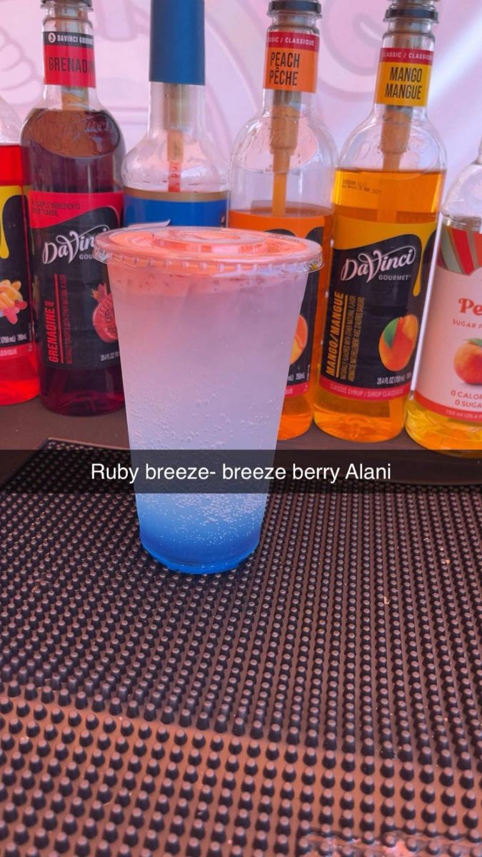 Blue and pink layered drink